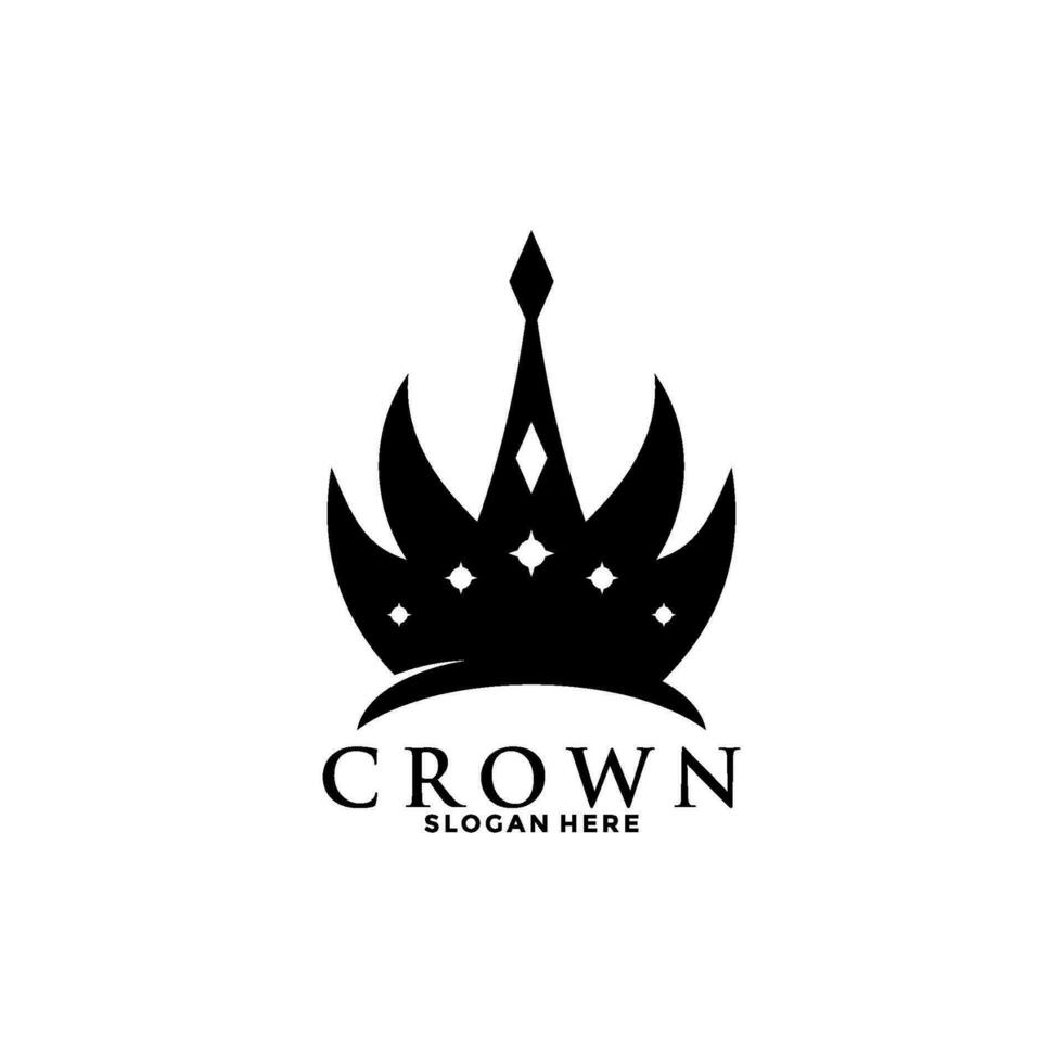 Crown Premium style logo symbol. Royal king icon. Modern luxury brand element sign. Vector illustration.