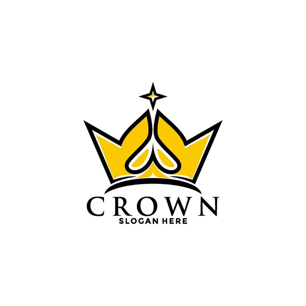 corona prima estilo logo símbolo. real Rey icono. moderno lujo marca elemento signo. vector ilustración.