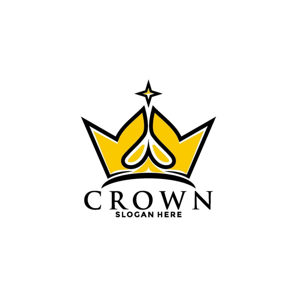 Crown Premium style logo symbol. Royal king icon. Modern luxury brand element sign. Vector illustration.