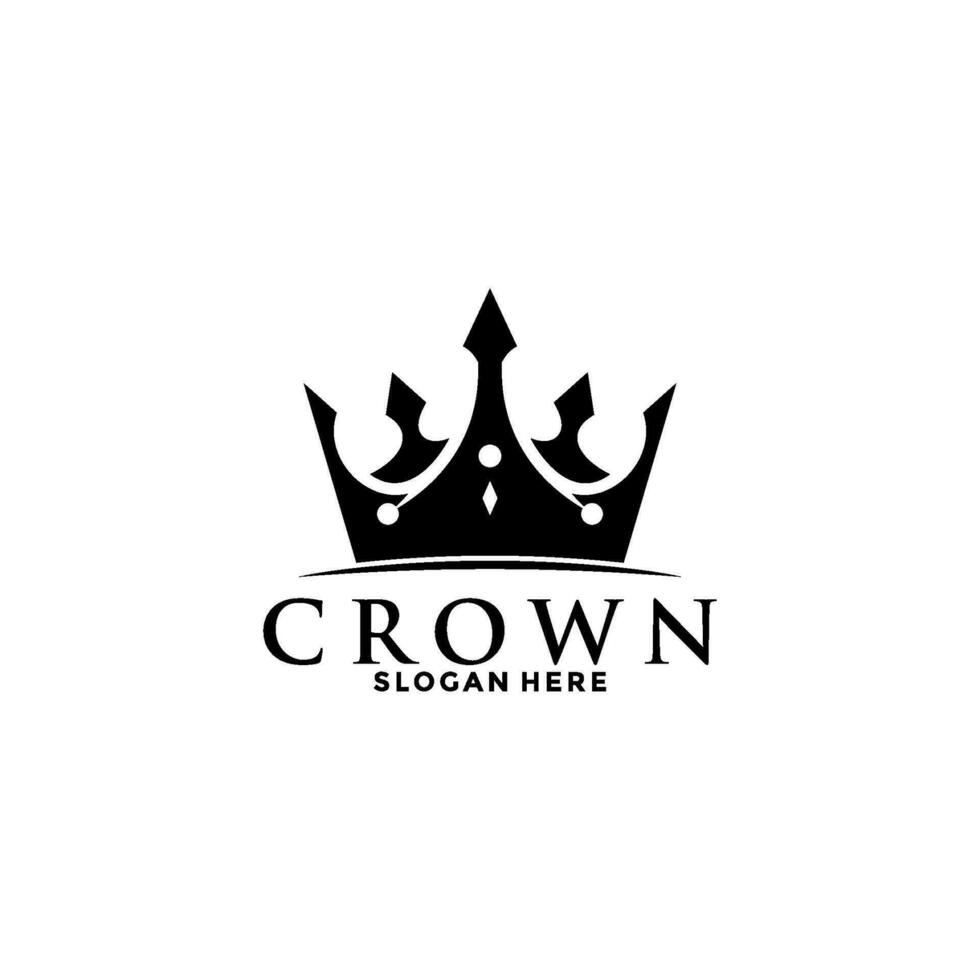 Crown Premium style logo symbol. Royal king icon. Modern luxury brand element sign. Vector illustration.