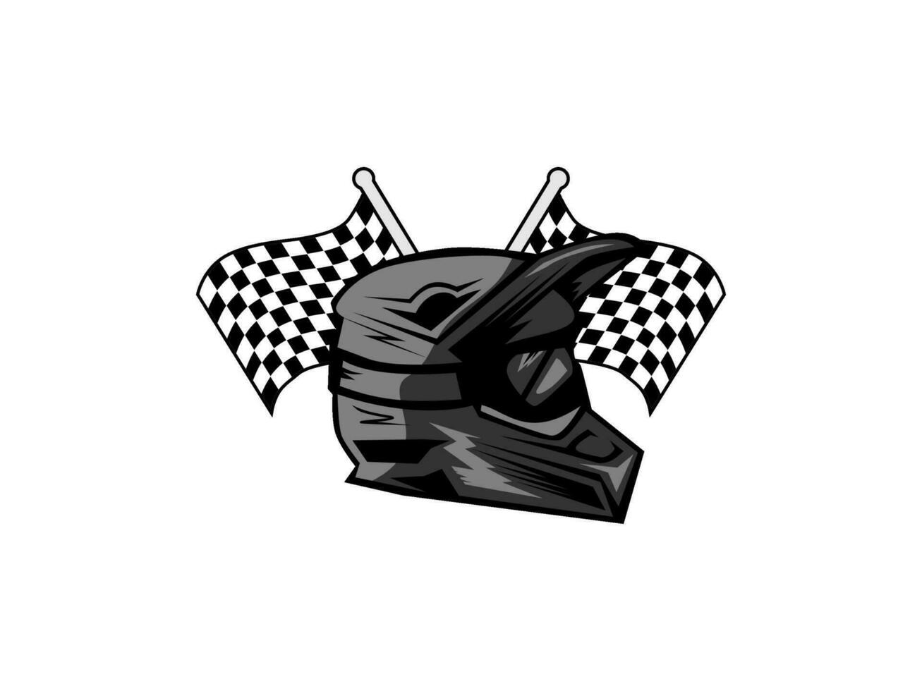 lleno cara casco con bandera diseño, motocross logo vector ilustración