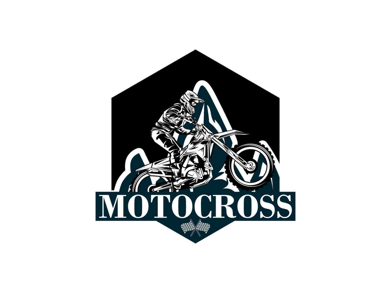 motocross with a rider on a motorbike, motocross logo vector illustration