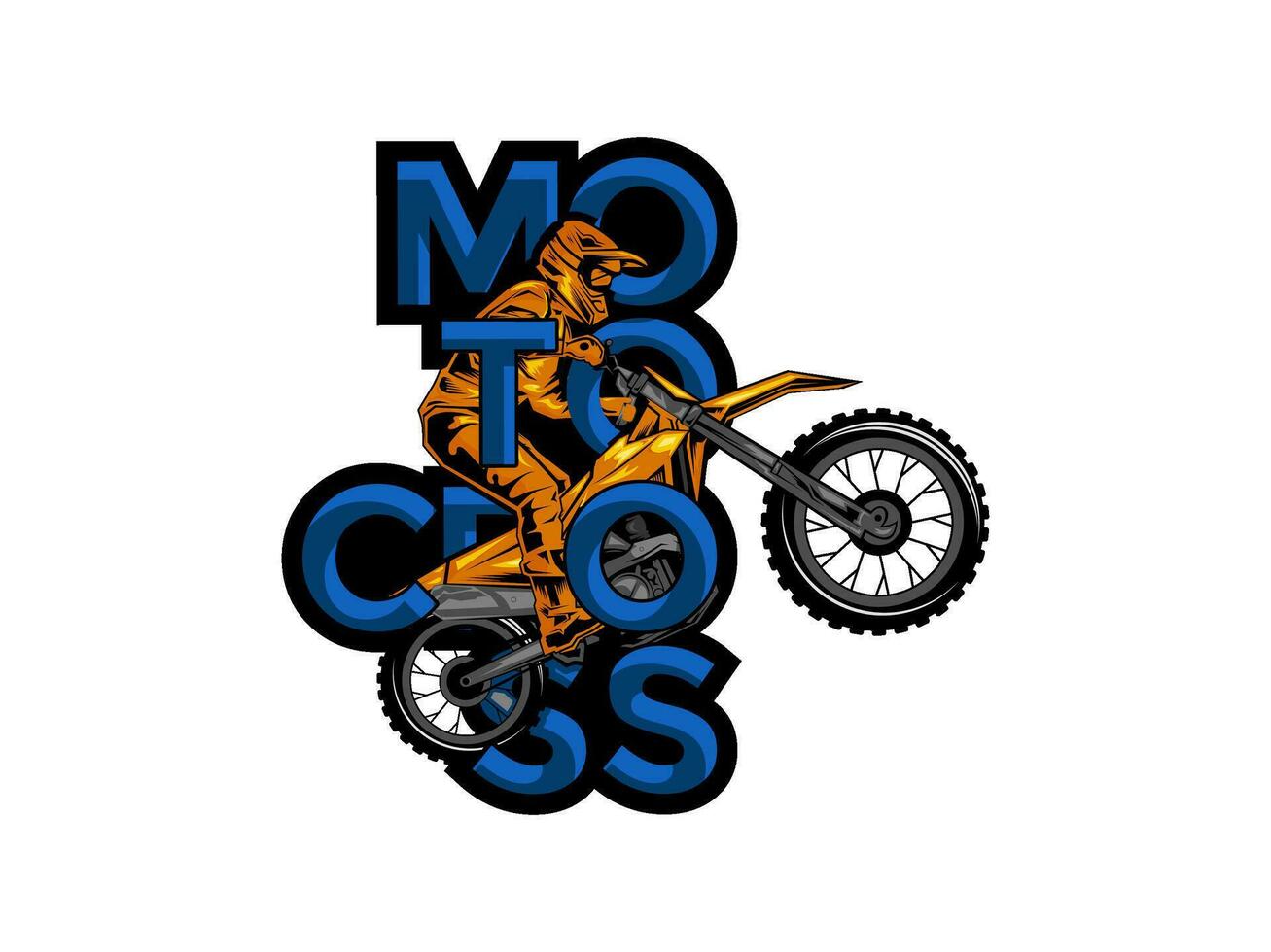 motocross con un jinete en un moto, motocross logo vector ilustración