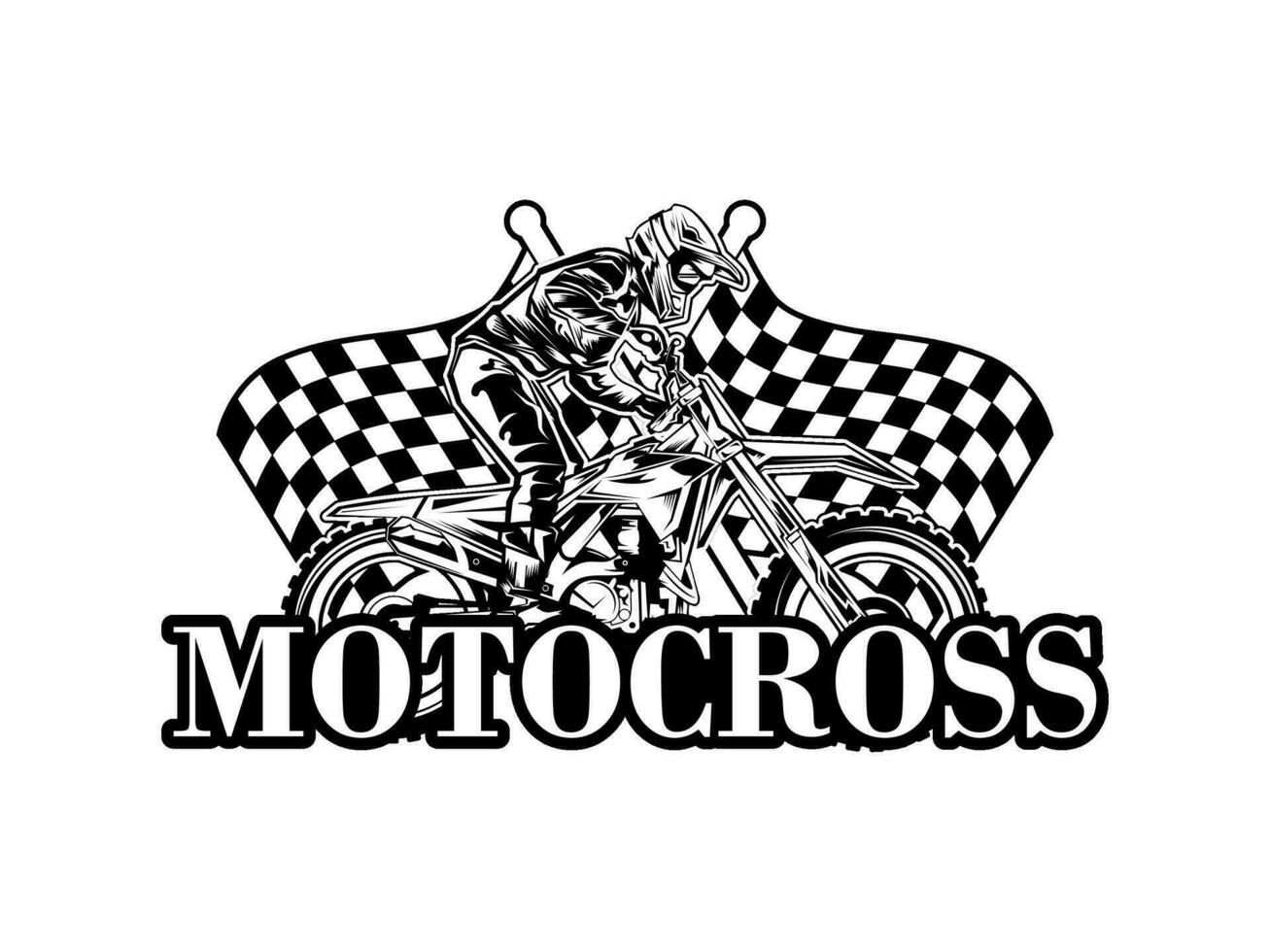 motocross con un jinete en un moto, motocross logo vector ilustración