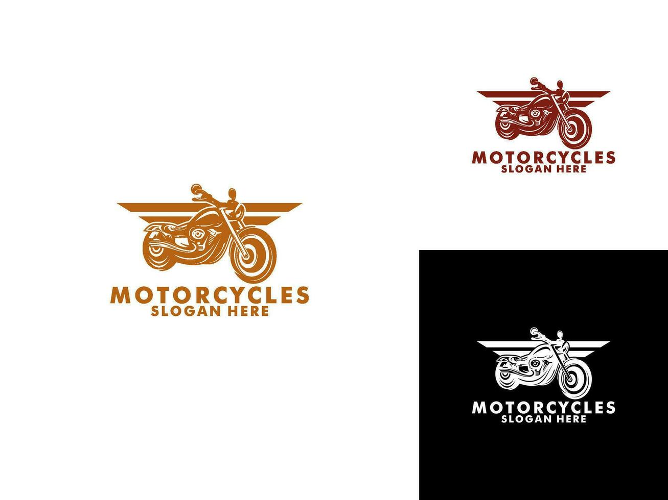 Motorcycle Vintage with Wing logo concept in black and white colors isolated vector illustration