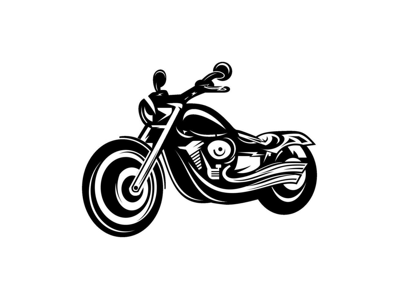 motocicleta Clásico con ala logo concepto en negro y blanco colores aislado vector ilustración