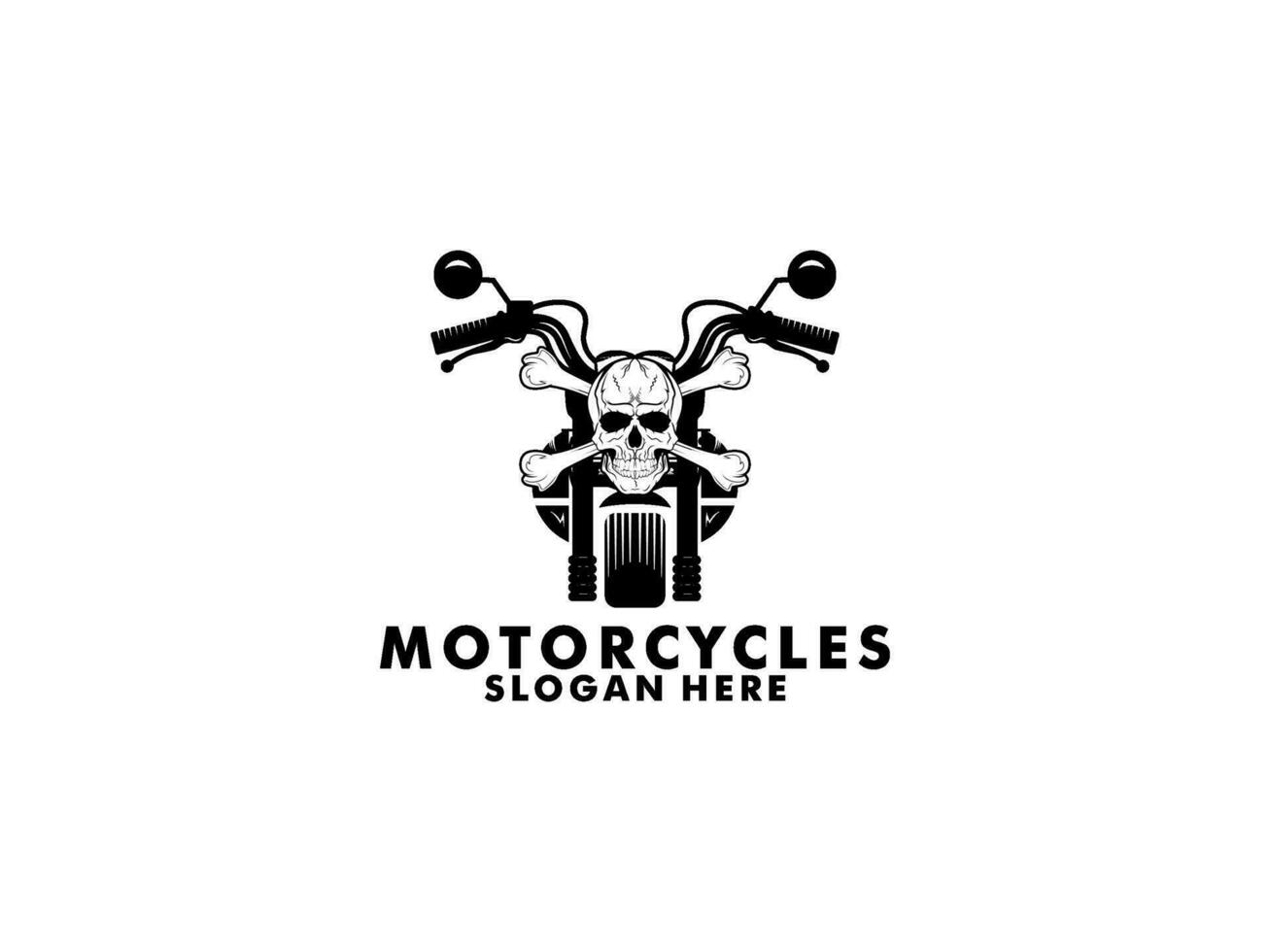 motocicleta Clásico con ala logo concepto en negro y blanco colores aislado vector ilustración