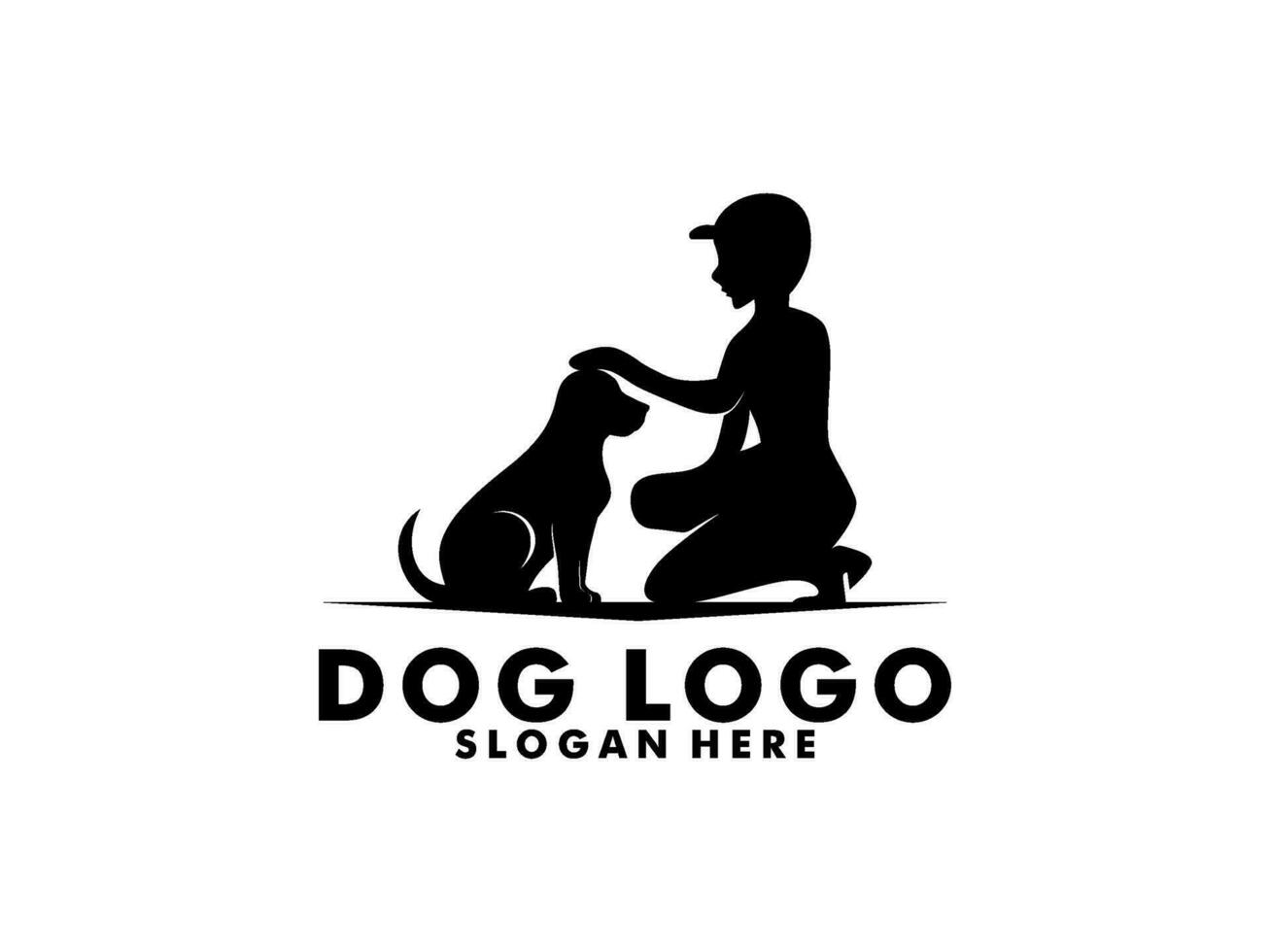 Dog Paw logo vector, simple minimal dog care logo design, silhouette Paw logo vector