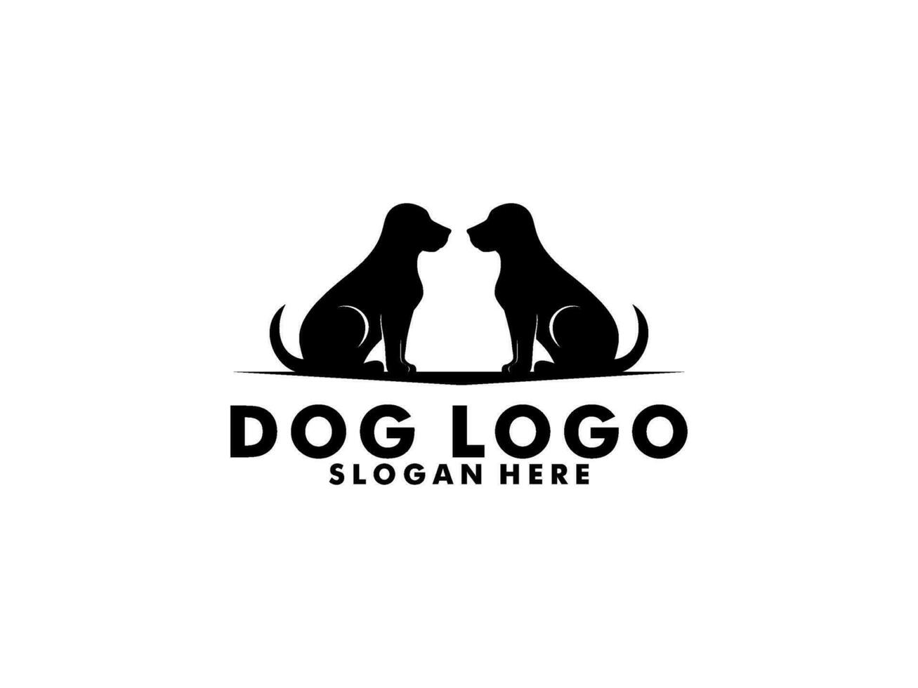 Dog Paw logo vector, simple minimal dog care logo design, silhouette Paw logo vector