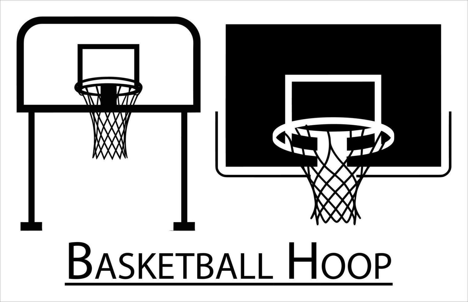 Basketball Hoop vector illustration, Vector Silhouette of Basketball Hoop