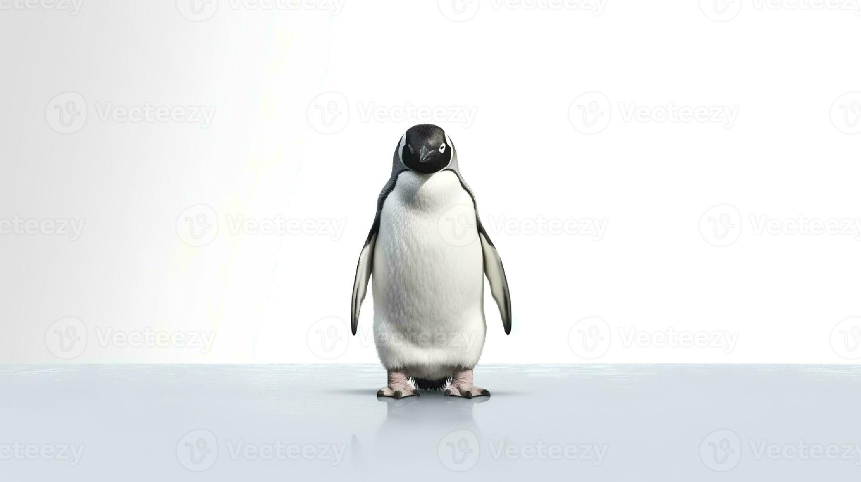 Photo of a Penguin on white background. Generative AI