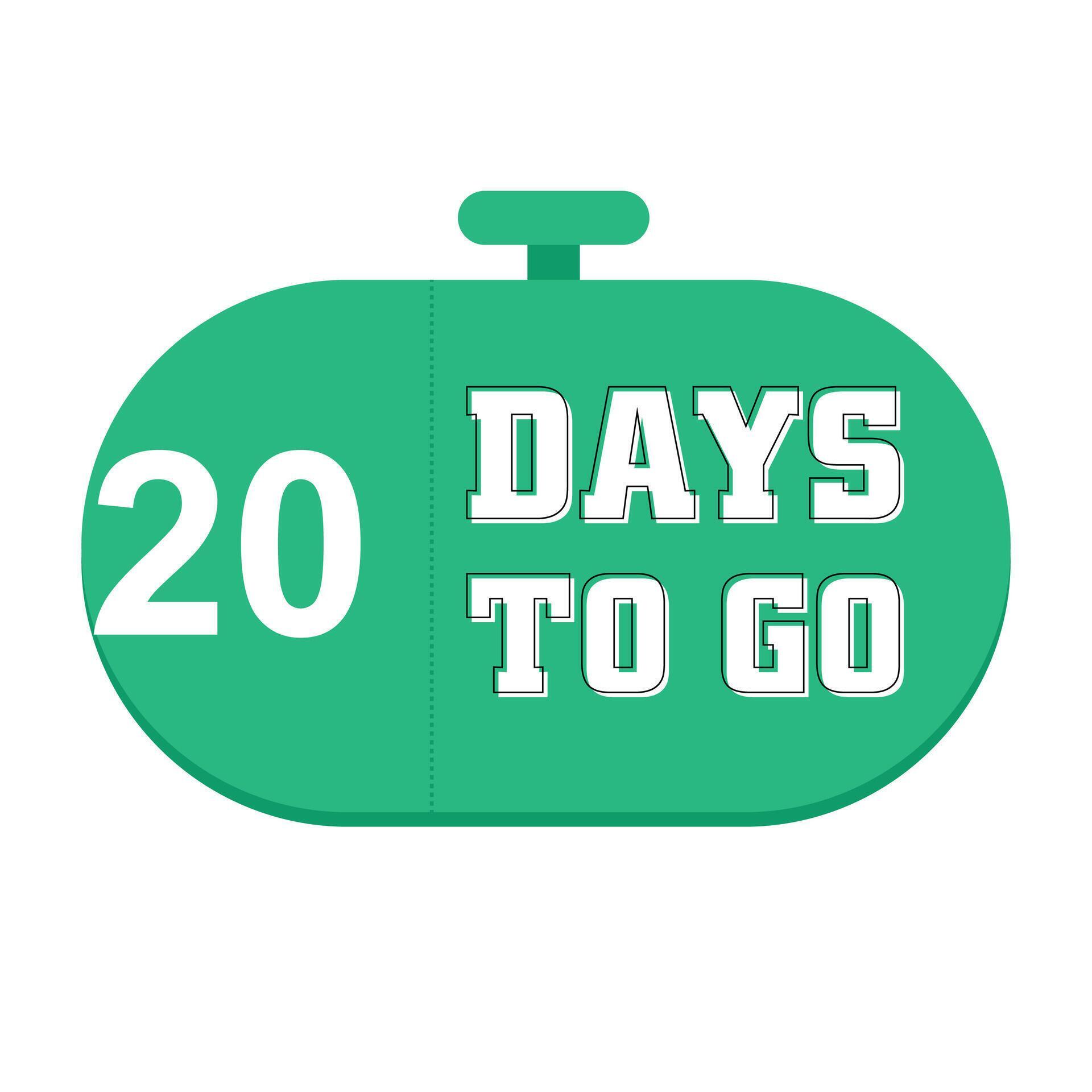 20 Days to go countdown timer design 26726264 Vector Art at Vecteezy