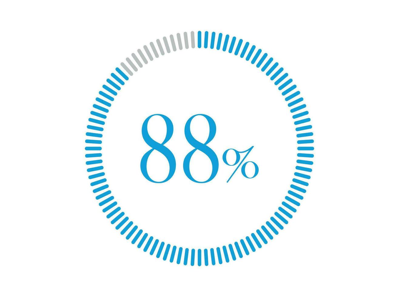 88 Percent Loading. 88 Percent circle diagrams Infographics vector, Percentage ready to use for web design. vector