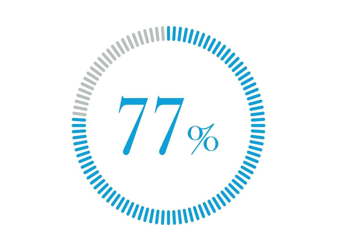 77 Percent Loading. 77 Percent circle diagrams Infographics vector, Percentage ready to use for web design. vector