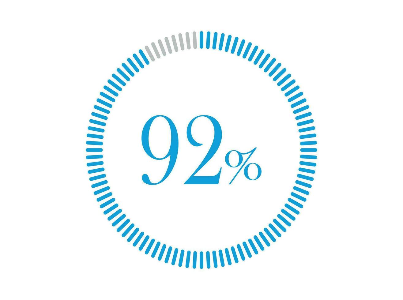 92 Percent Loading. 92 Percent circle diagrams Infographics vector, Percentage ready to use for web design. vector