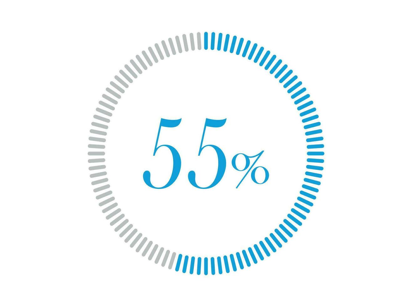 55 Percent Loading. 55 Percent circle diagrams Infographics vector, Percentage ready to use for web design. vector