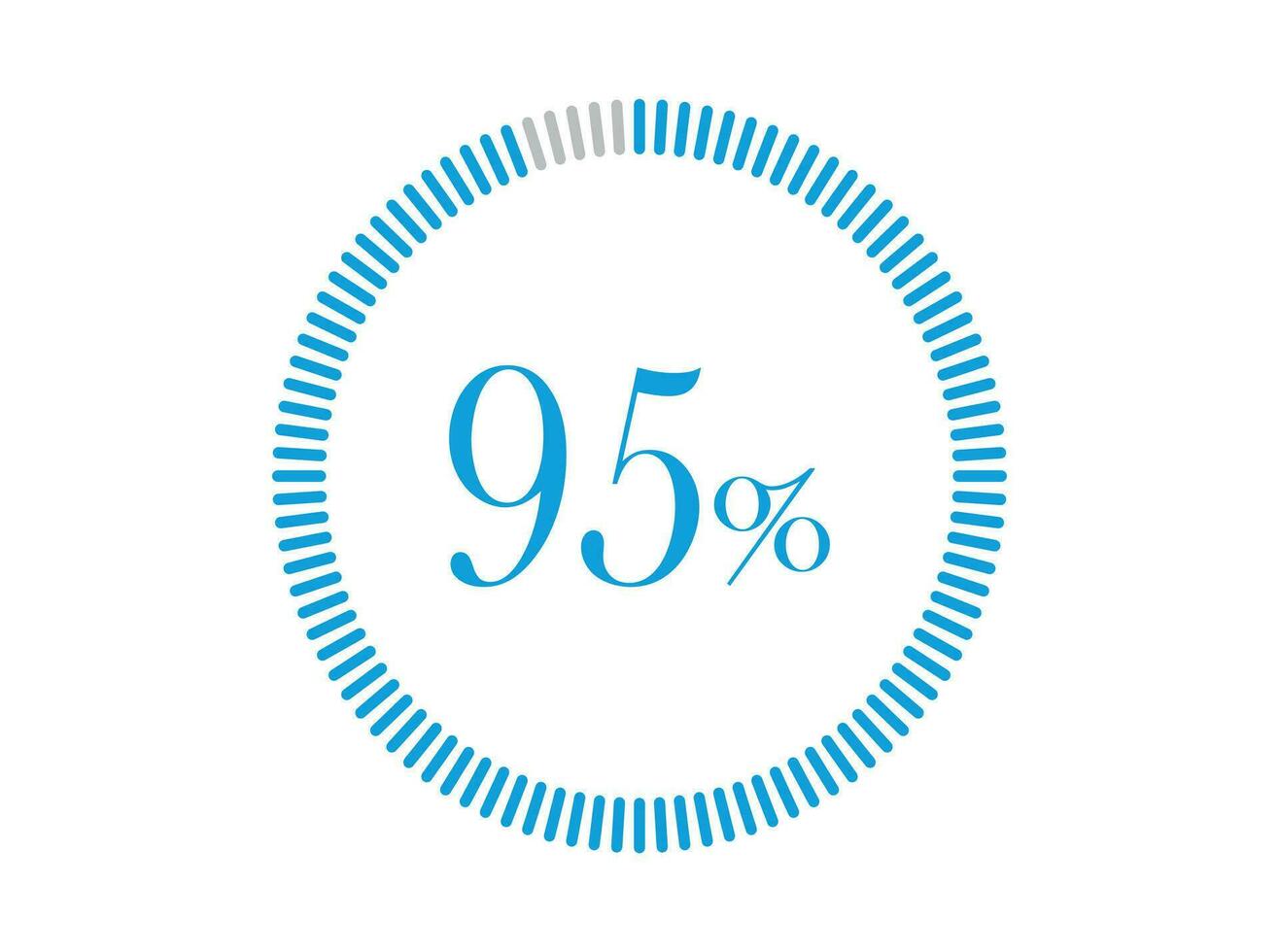95 Percent Loading. 95 Percent circle diagrams Infographics vector, Percentage ready to use for web design. vector