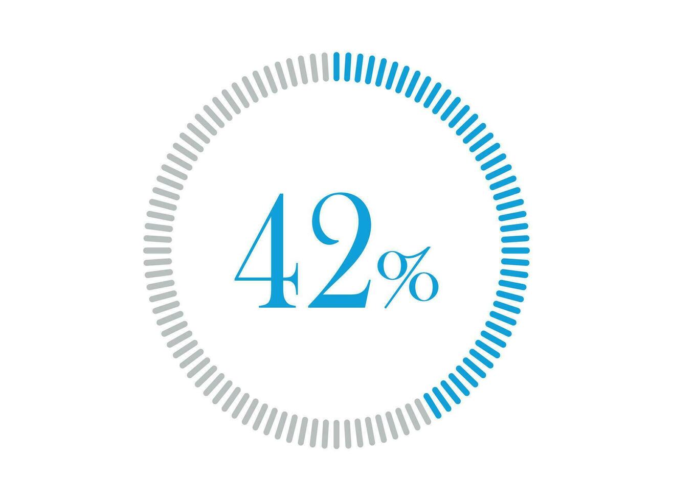 42 Percent Loading. 42 Percent circle diagrams Infographics vector, Percentage ready to use for web design. vector