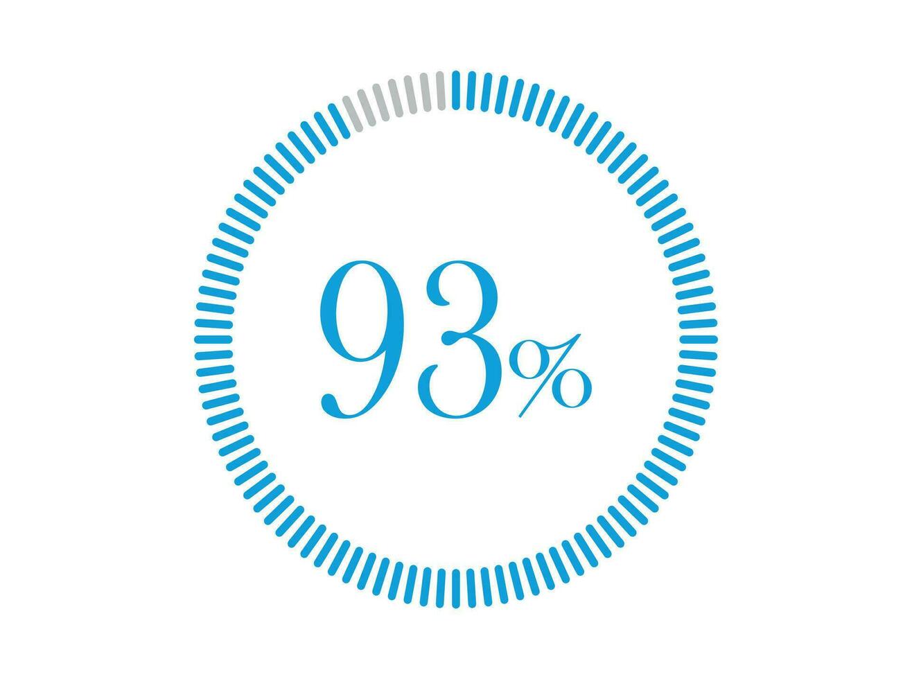 93 Percent Loading. 93 Percent circle diagrams Infographics vector, Percentage ready to use for web design. vector