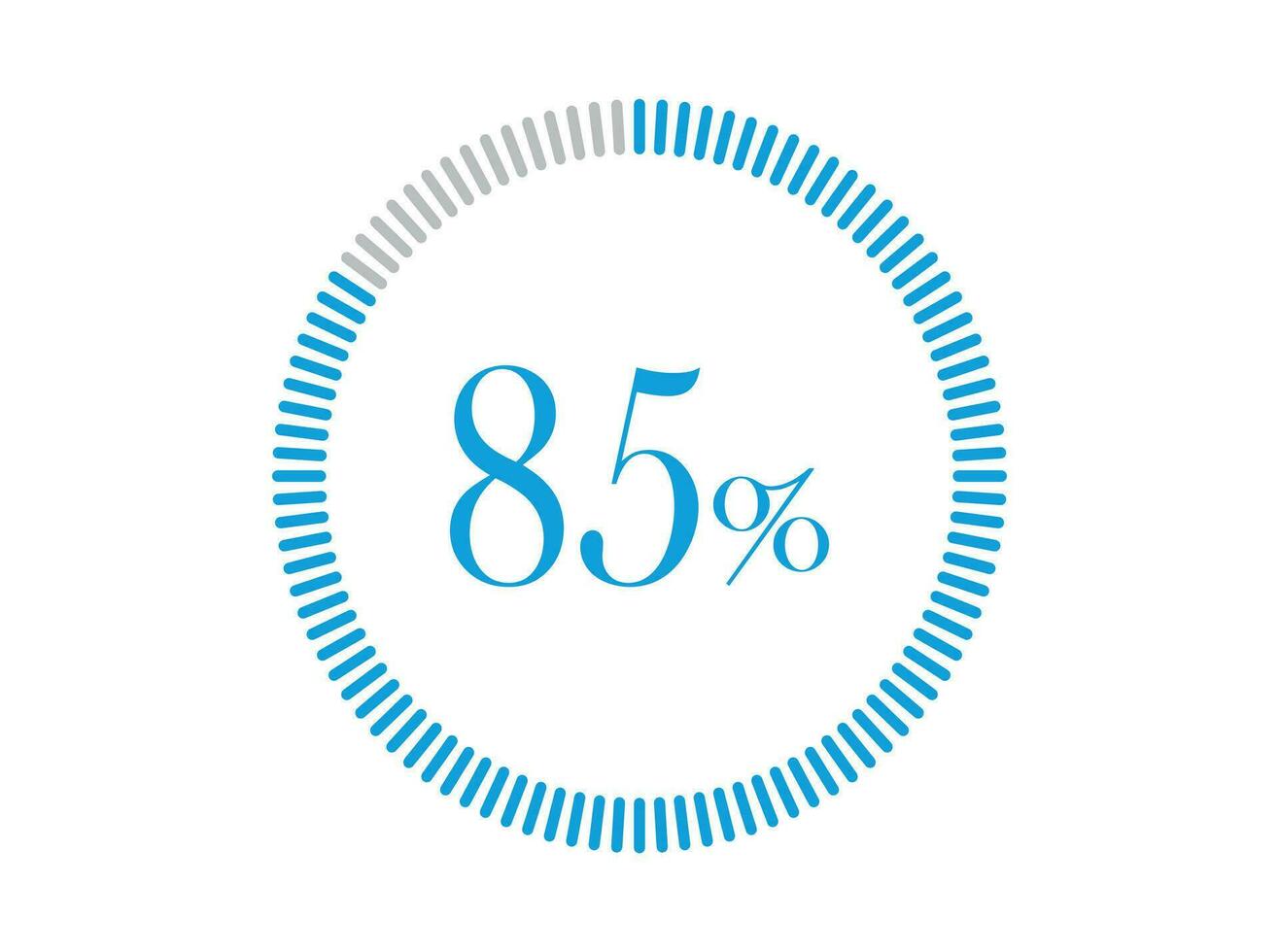 85 Percent Loading. 85 Percent circle diagrams Infographics vector, Percentage ready to use for web design. vector
