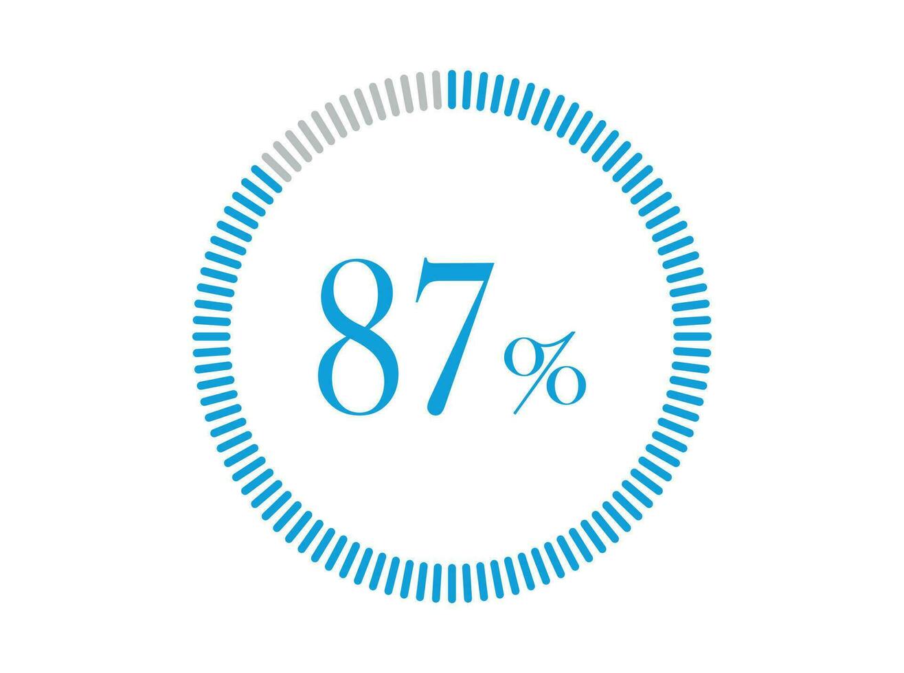87 Percent Loading. 87 Percent circle diagrams Infographics vector, Percentage ready to use for web design. vector