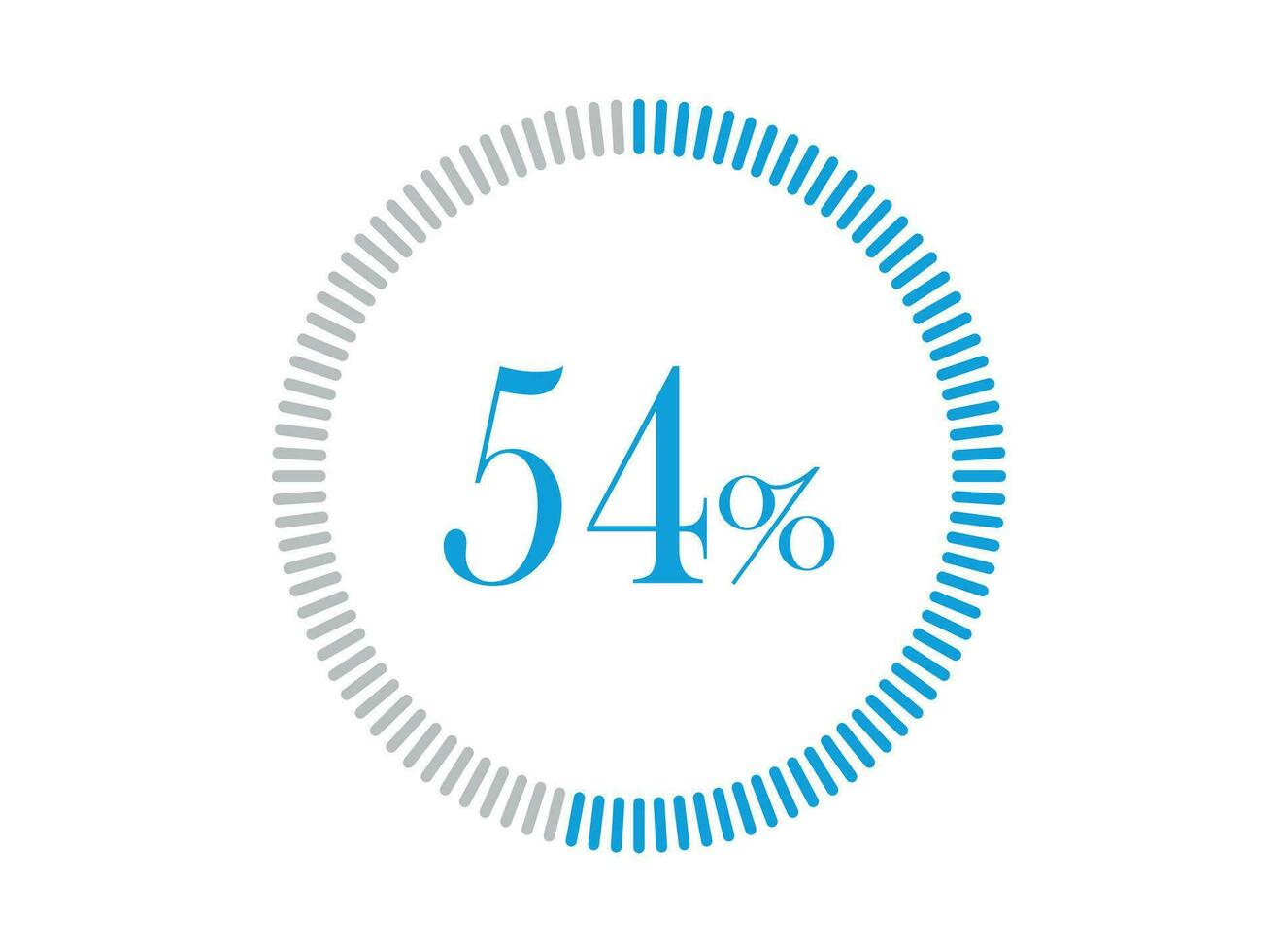 54 Percent Loading. 54 Percent circle diagrams Infographics vector, Percentage ready to use for web design. vector