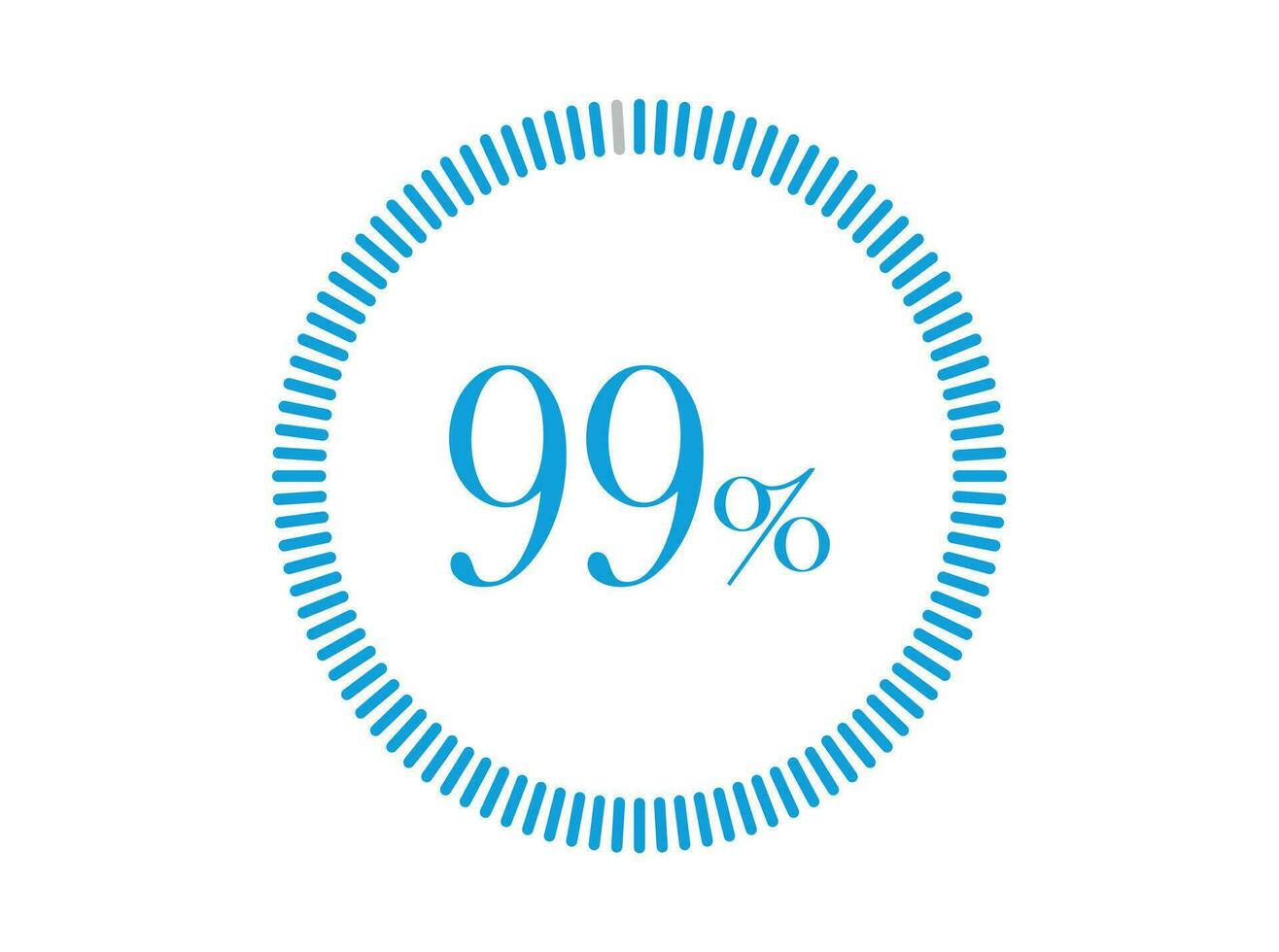 99 Percent Loading. 99 Percent circle diagrams Infographics vector, Percentage ready to use for web design. vector