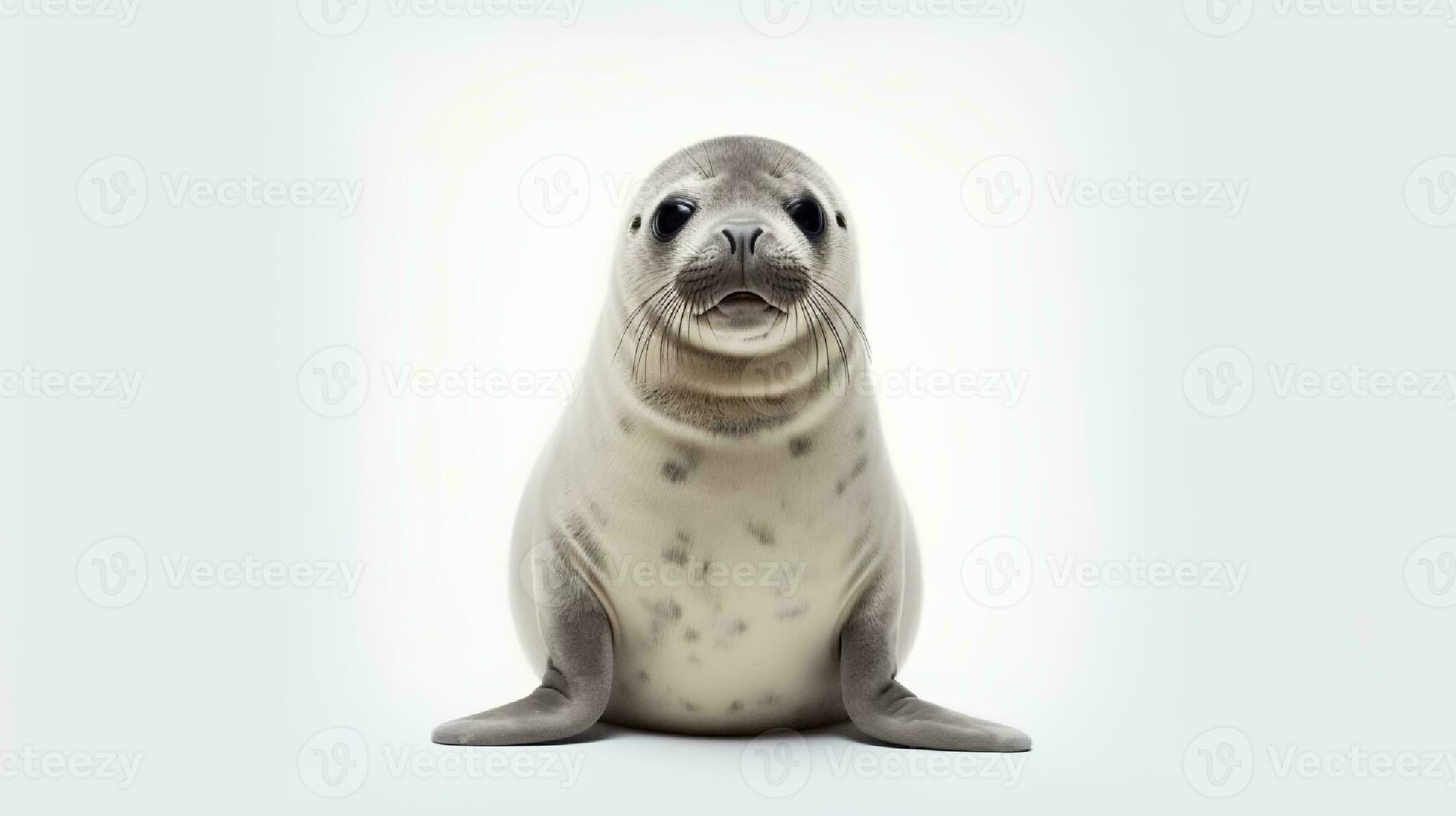 foto de un León marino en blanco antecedentes. generativo ai