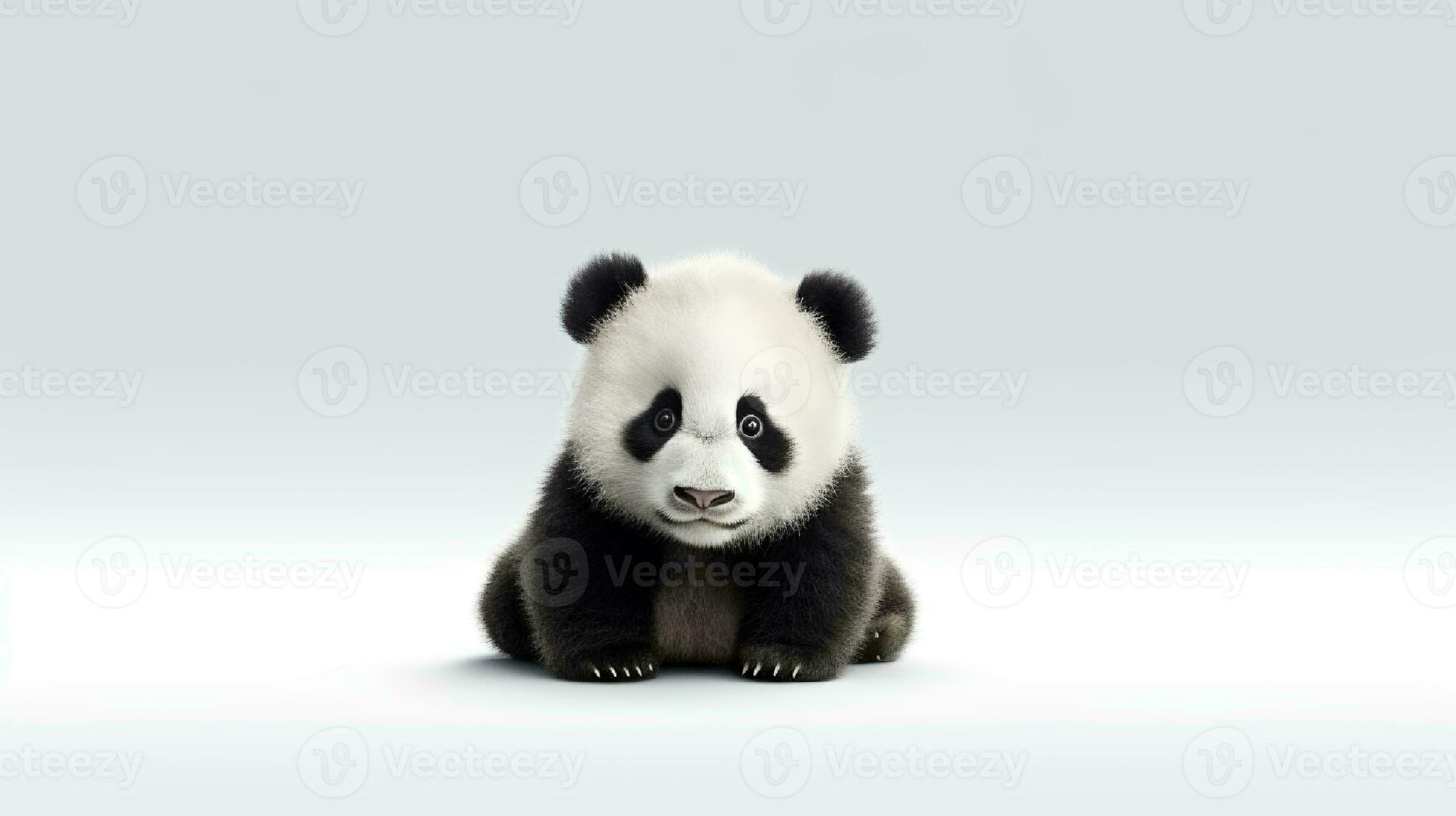 Photo of a panda on white background