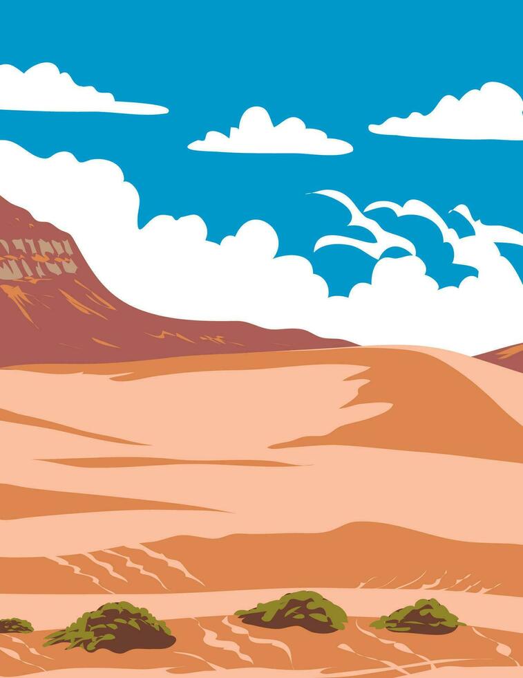 coral rosado arena dunas estado parque en Kane condado Utah Estados Unidos wpa Arte póster vector