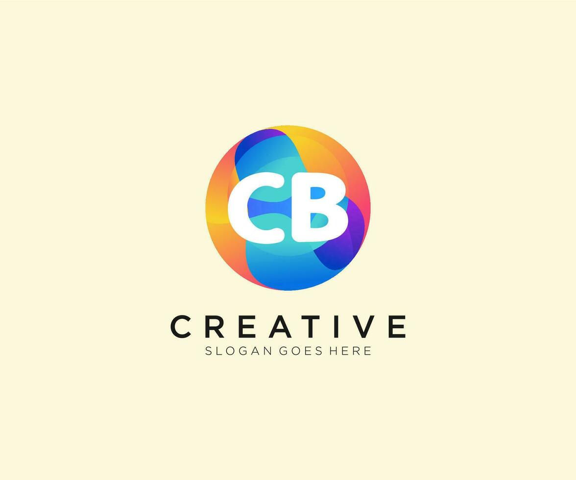 CB initial logo With Colorful Circle template vector. vector