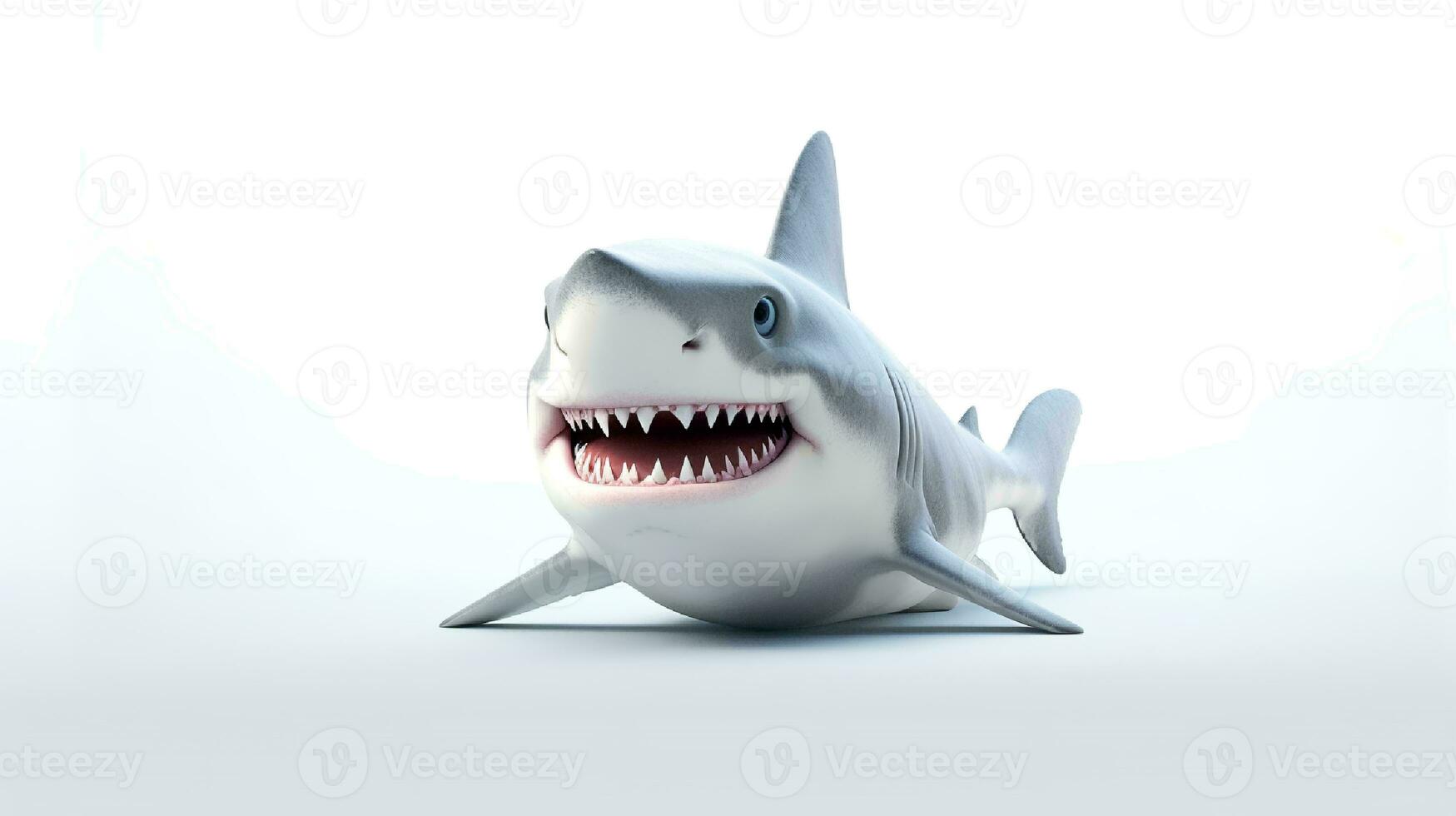 Photo of a shark on white background. Generative AI