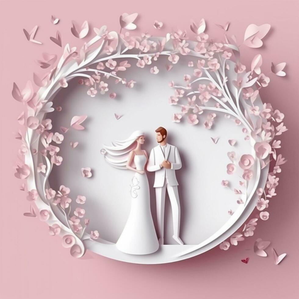 wedding invitation 3d design template background photo