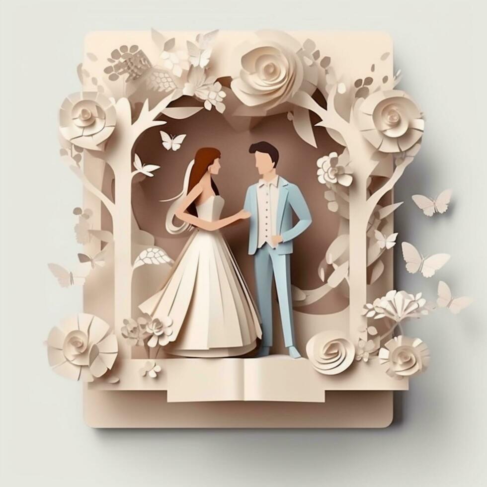una boda invitación 3d diseño modelo antecedentes foto
