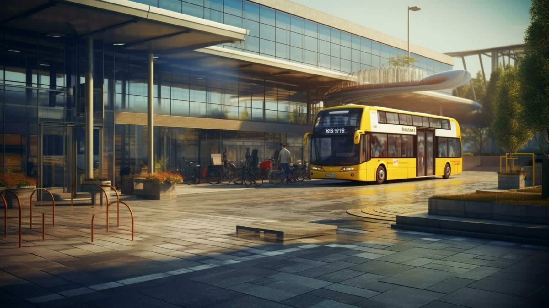 station buses illustration background photo