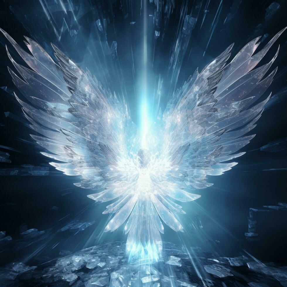 wings angel in galaxy space illustration photo