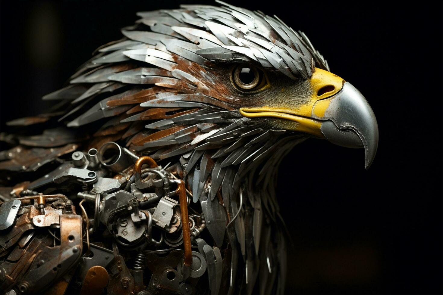 illustration eagle made of metal photo