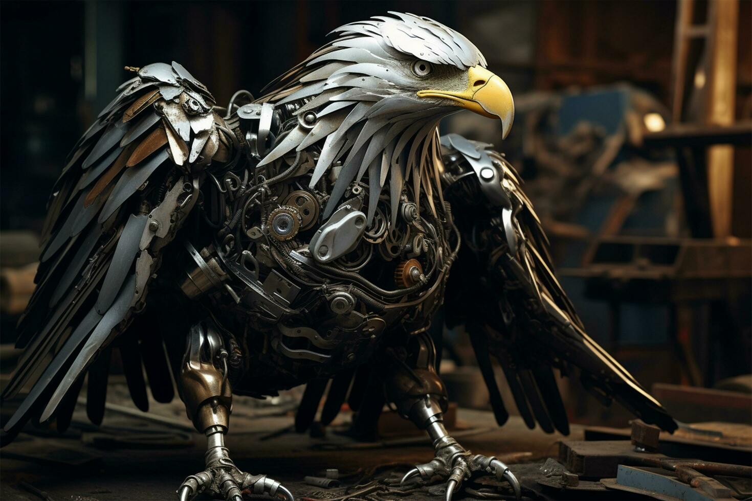 eagle made of metal illustration photo