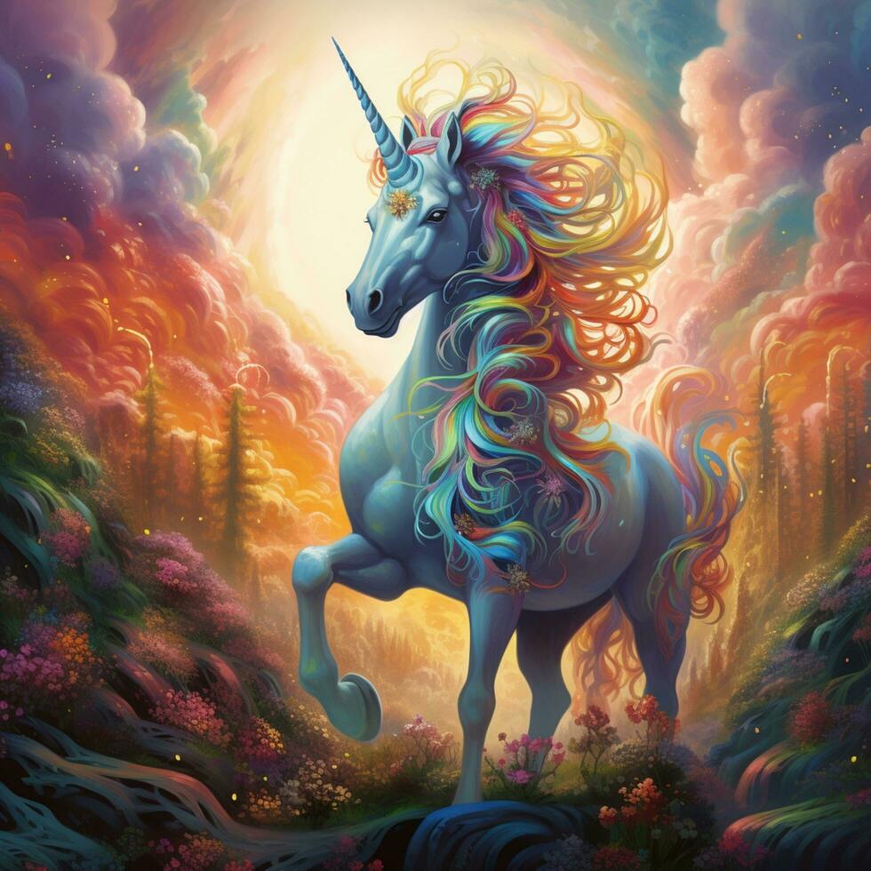 unicorn in the heaven illustration art photo