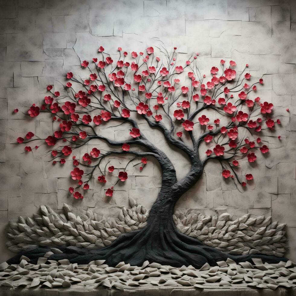 sakura tree design 3d illustration photo