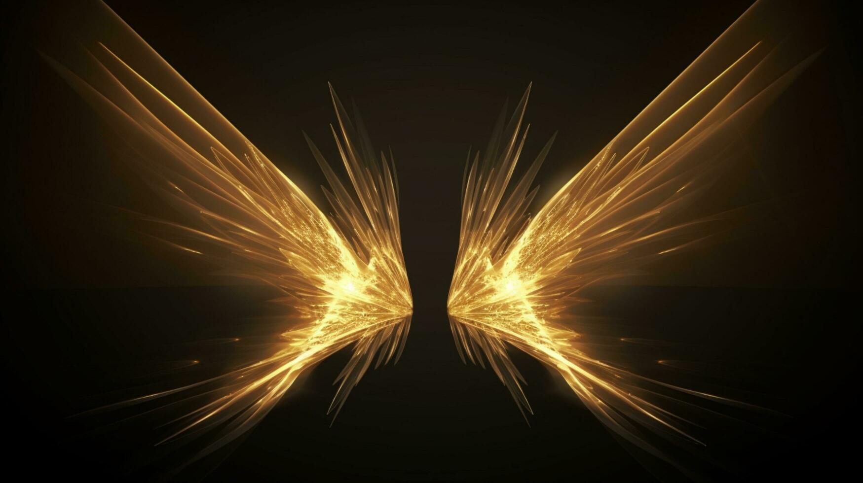 golden wings illustration on black background photo
