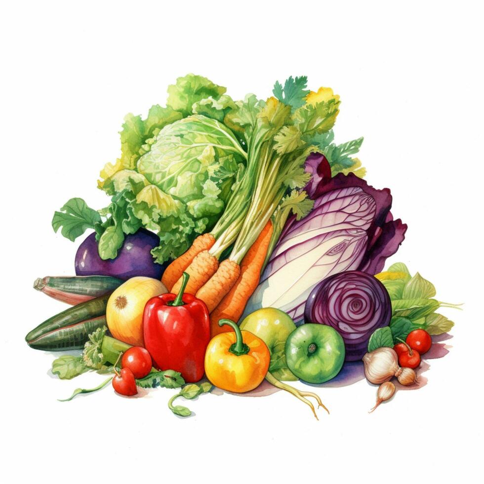 vegetables on white background photo