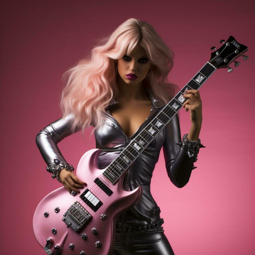 barbie on the pink background photo