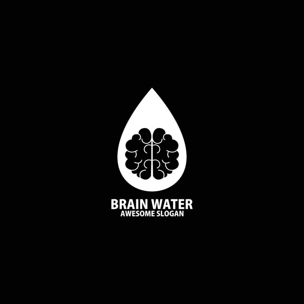 brain with water logo design business vector