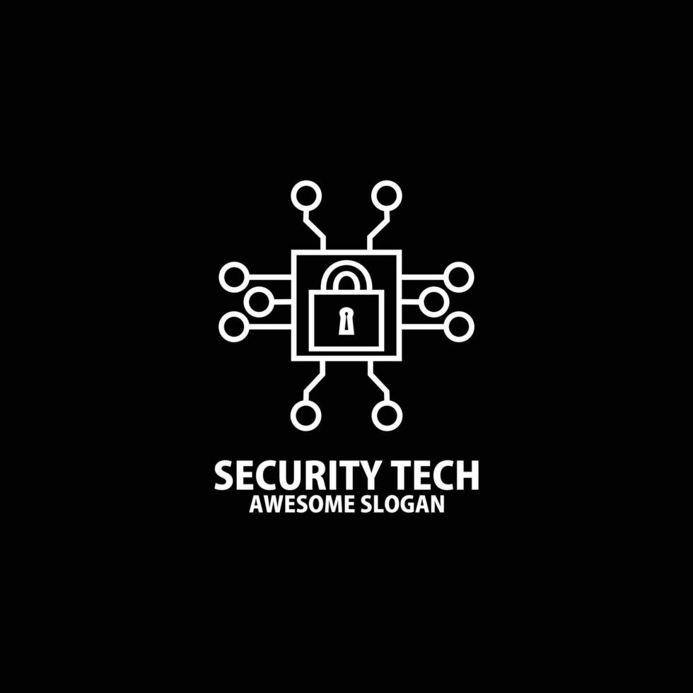 security tech logo design symbol icon vector