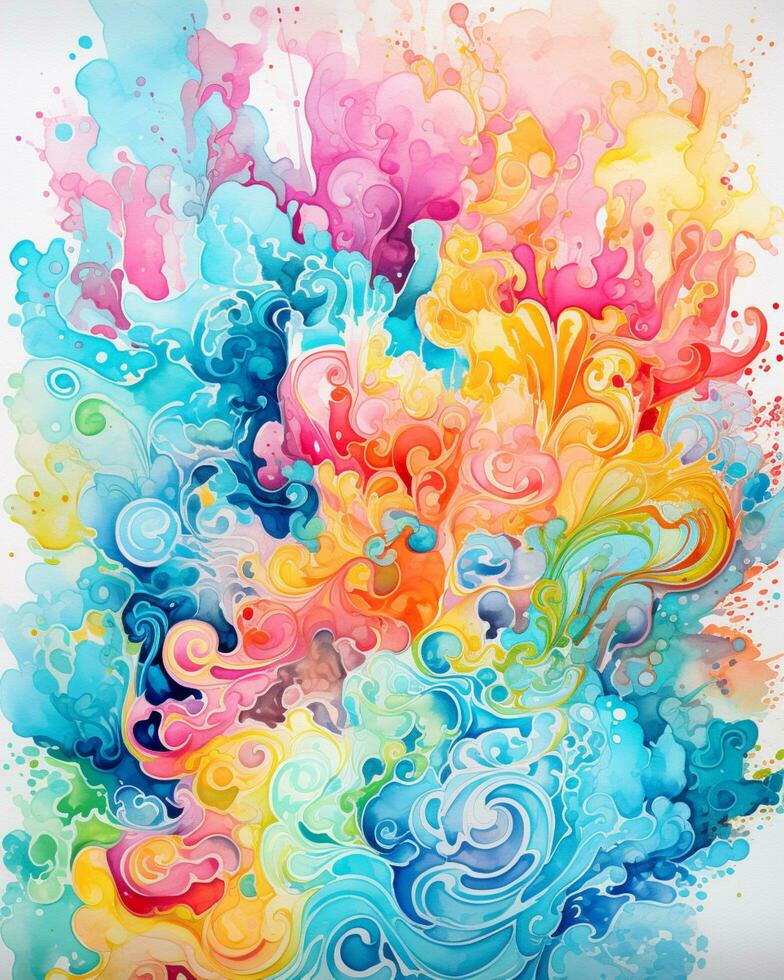 a liquid colorful background watercolor design photo