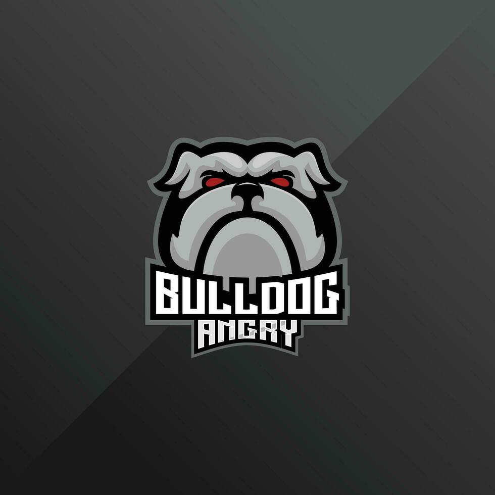 buldog enojado logo deporte diseño mascota vector