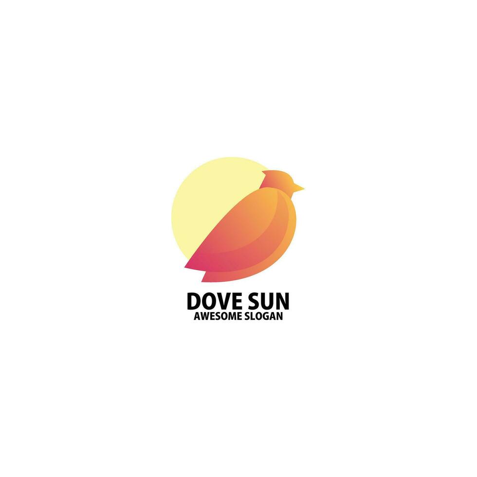 dove bird logo design gradient color vector