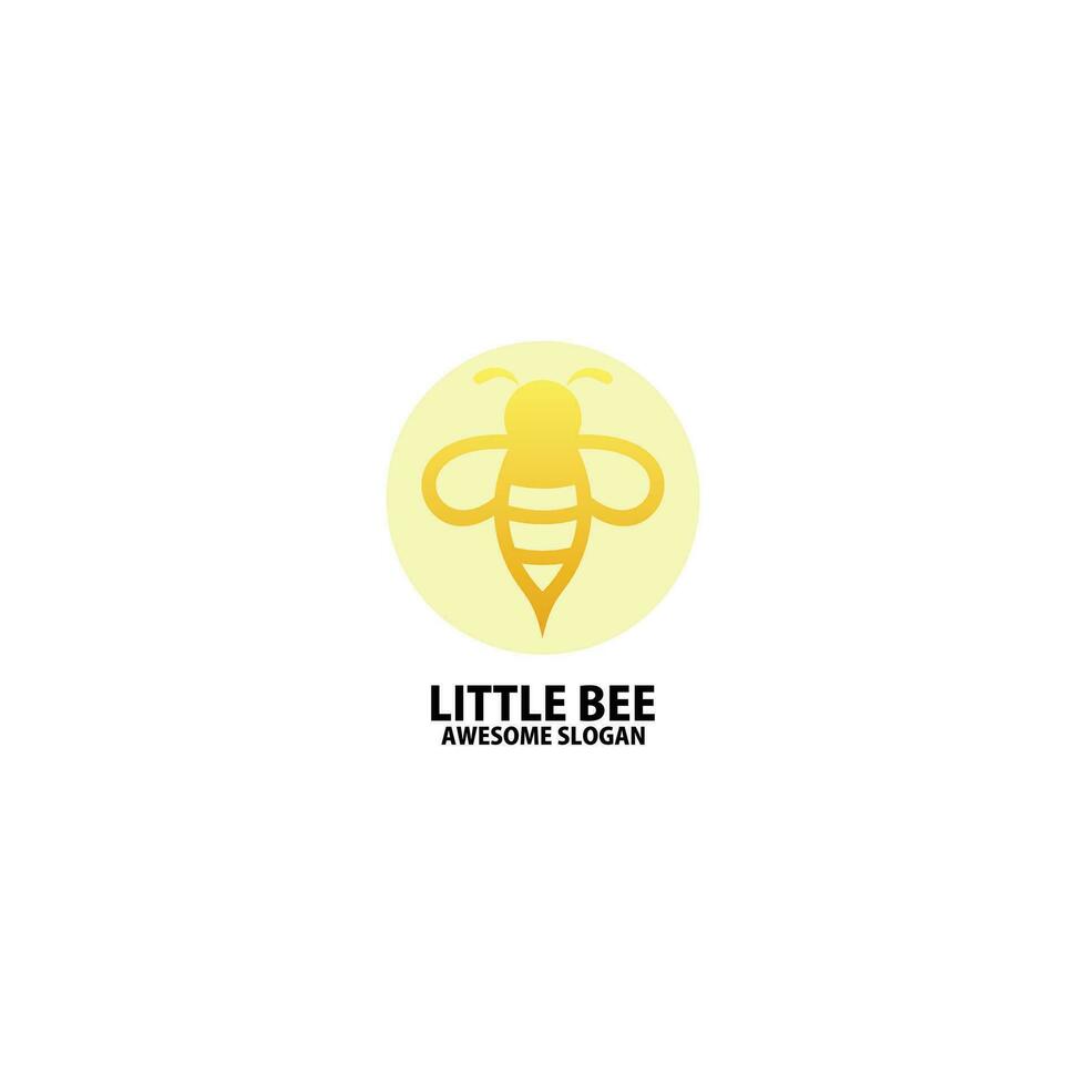 line bee logo design gradient color vector