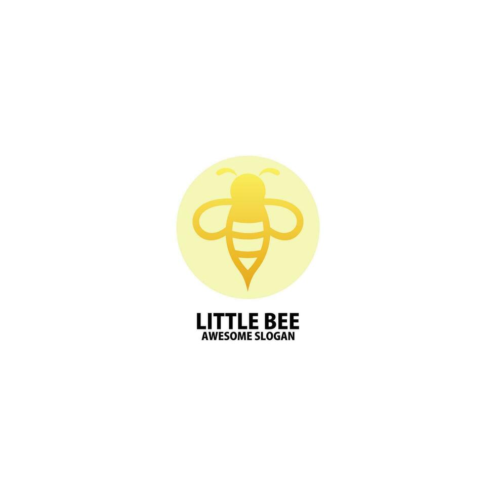 línea abeja logo diseño degradado color vector